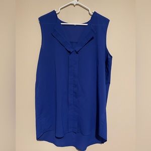Sharp blue blouse, sleeveless